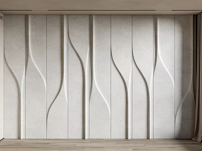 Modern Textured Wall With Wavy Patterns And Concrete Finish For Interior Design 3d model