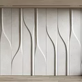 Modern Textured Wall With Wavy Patterns And Concrete Finish For Interior Design 3d model