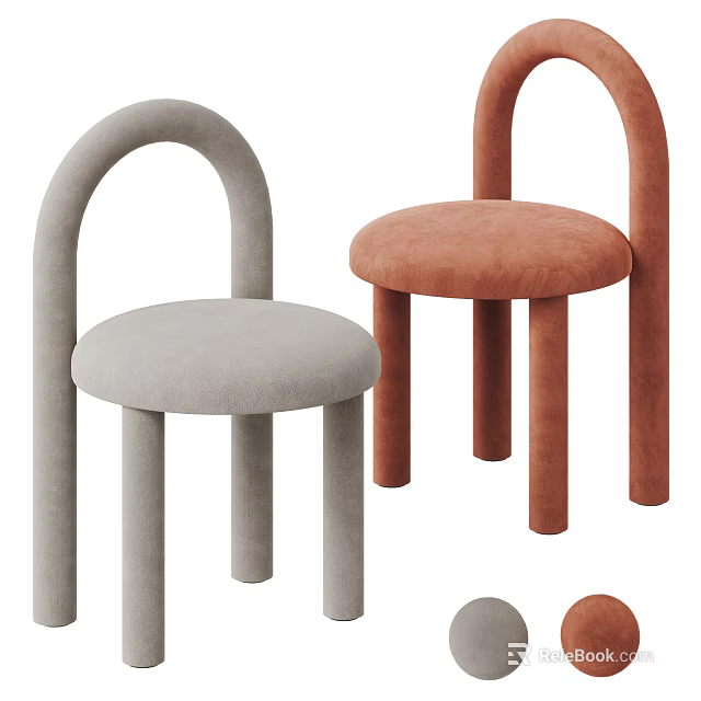 Modern Leisure Chair With Curved Backrest Gray And Brown Upholstered Seat Design 3d model 