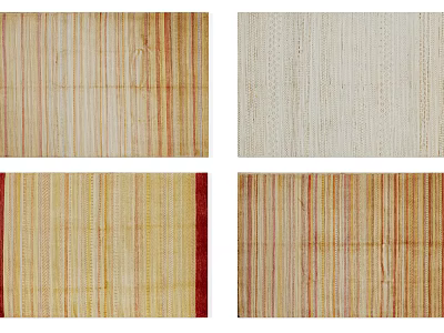 Textured Square Rugs Featuring Striped Patterns in Warm Neutral Tones for Home Decor 3d model