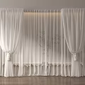 White Sheer Curtains With Elegant Tiebacks And Lightweight Fabric For Home Interior