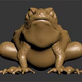 Golden Frog Statue With Textured Surface And Shiny Appearance On Black Base