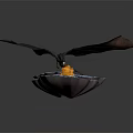 Realistic Dragon With Extended Wings Standing On Icy Surface Spitting Flame