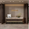 New Chinese Front Desk Office Front Desk 3d model