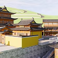 Traditional Ancient Chinese Architecture with Multi Story Pavilions Traditional Tiled Roofs and Courtyard Layout