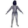 Woman in Black Suit and White Shirt Standing With Arms Outstretched