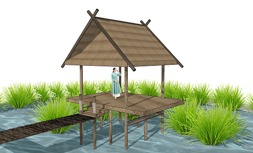 Modern pavilion water pavilion 3d model