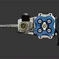 Small Internal Combustion Engine With Blue Cooling Fins And Silver Metal Cylinder Structure