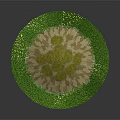 Wooden Garden Gazebo with Thatched Roof Green Moss and Vines on Grass