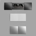 Modern Electrical Sockets And Switches With Various Colorful Panels And Vertical Design
