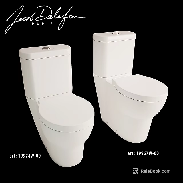 Sleek White Ceramic Toilets With Modern Design For Home Bathrooms 3d model 