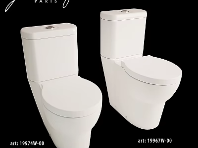Sleek White Ceramic Toilets With Modern Design For Home Bathrooms 3d model