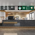 Modern Coffee Shop Interior With Bar Counter Coffee Machine And Menu Boards