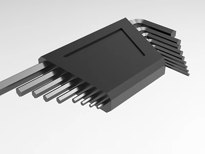 Industrial Equipment Metal Component With Black Casing And Multiple Pins 3d model