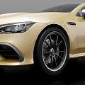 Golden Luxury Sports Coupe With Sleek Body Design Black Alloy Wheels And LED Headlights