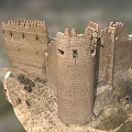 Realistic Historical Castle Ruins Model With Detailed Towers And Stone Walls