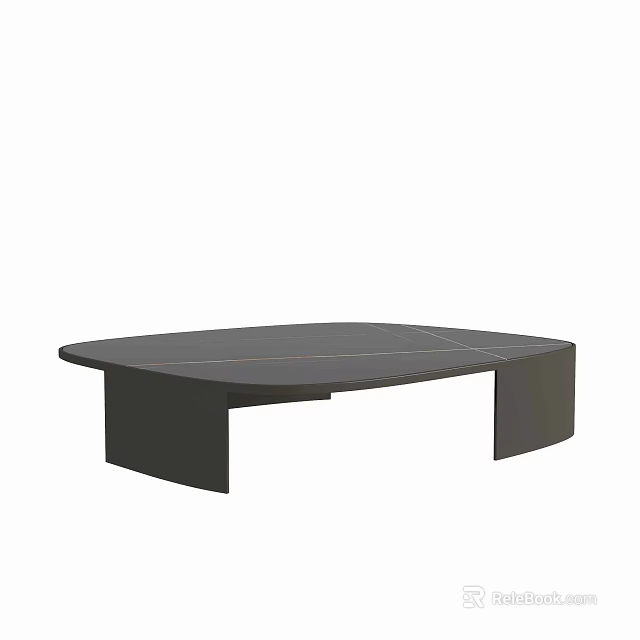 Modern Minimalist Coffee Table With Irregular Shape And Dark Color Design 3d model