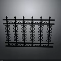 Black Iron Fence With Pointed Tops And Intricate Decorative Patterns