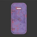 Purple Speckled Pattern Safe Furniture Featuring Decorative Metal Lock And Handle Design