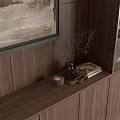 Modern Luxury Study Room Desk and Office Chair with Bookshelves Decorative Painting and Table Lamp