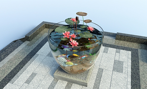 modern fish tank glass fish tank 3d model