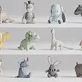 Plush toy ornaments combination 3d model