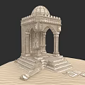 Ancient Stone Architecture With Dome Arches Intricate Carvings And Steps