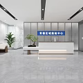 Elegant Modern Reception Desk In Shunde Skin Management Center With Plants And Marble Floor