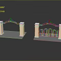Decorative Gate Models With Light Colored Pillars Arched Tops And Black Metal Gates