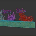 Landscaped Shrubs with Red Small Leaves on Green Grass Base Design