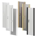 Modern Hinged Doors With Glass Panels In White Gold And Black Finishes