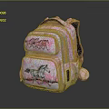Pink Backpack With Horse Pattern Rock N Roll Text And Pom Pom For Daily Use