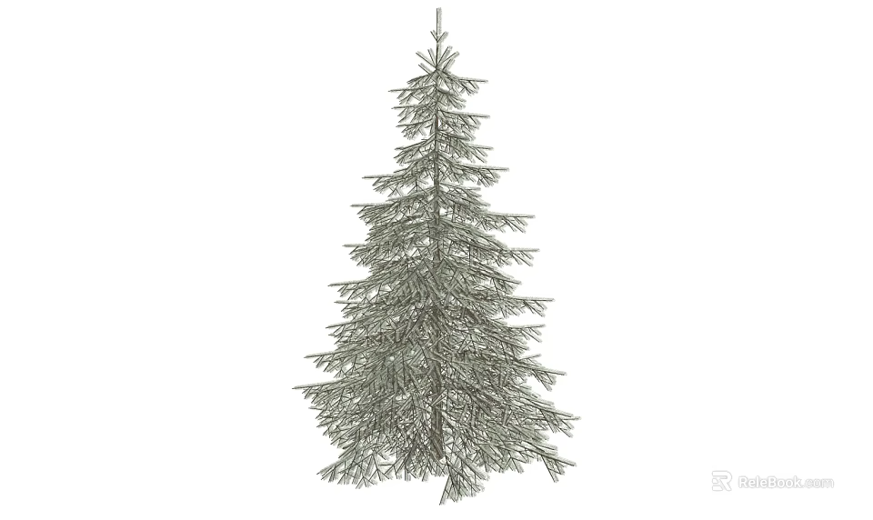 Evergreen Arbor With Tall Straight Trunk Dense Layered Branches And Lush Foliage 3d model 