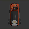 Industrial Red Air Compressor With Black Motor Mobile Wheels And Storage Air Tank