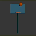 Sturdy Basketball Hoop Sports Equipment With Blue Backboard Red Rim And Basketball
