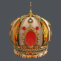 Luxury Gold Crown Jewelry Adorned With Red Gemstones And Intricate Designs