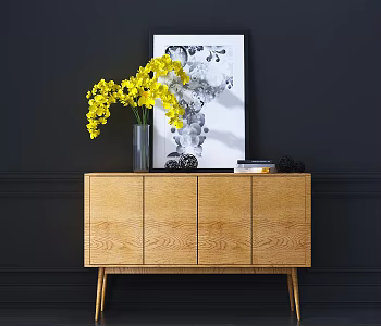 Nordic Entrance Cabinet Decorative Cabinet 3d model