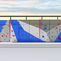Outdoor Sport Equipment Climbing Wall With Colorful Holds And Metal Frame