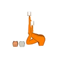Orange Abstract Human Form Candle Lamp with Two White Candles and Decorative Small Containers