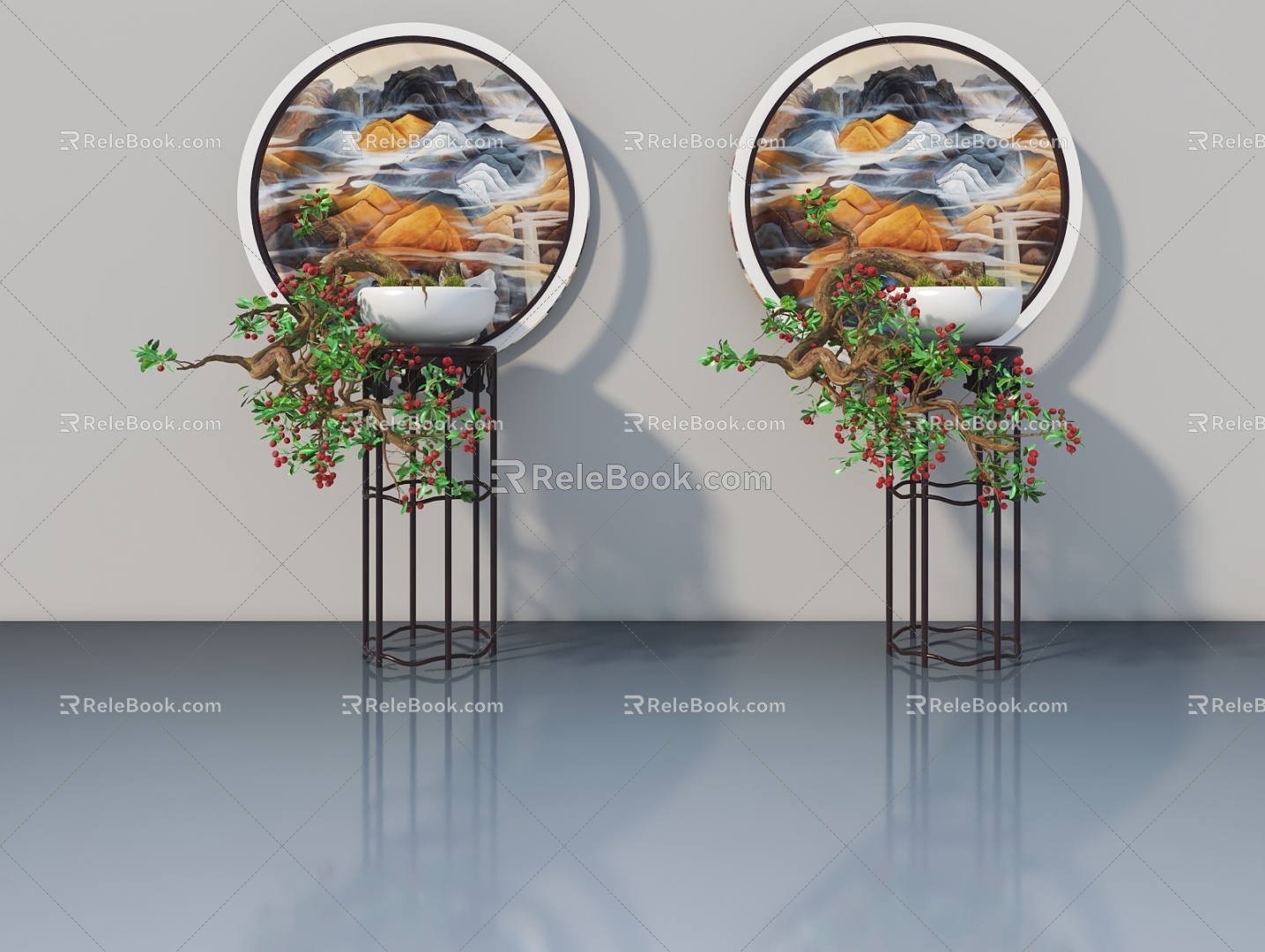 Table and chair ornaments 3d model