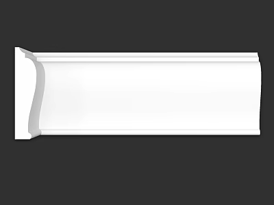 White Decorative Molding Component with Smooth Edge for Interior Design 3d model