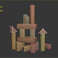 Wooden Building Blocks Modeling Road Infrastructure Components with Various Shapes