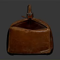 Vintage Brown Leather Bag With Metal Clasp And Handle Design
