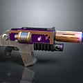 Futuristic Purple And Metallic Silver Gun With Decorative Barrel Grip And Stylish Design