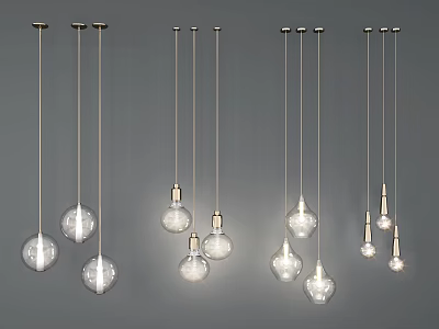 Modern Pendant Lights With Glass Globe Design And Warm Illumination 3d model