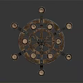 Vintage Metal Chandelier With Multi Tier Design And Candle Shaped Lights
