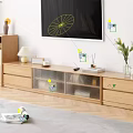 Wooden Coffee Table With Green Sofa Yellow Lamp White Cup And Shelves With Books Basket