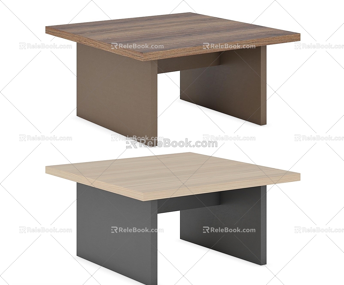 Square Table Coffee Table Household Living Room Simple Small Tea Table Rectangular Middle-ancient Style Homestay Desk 3d model