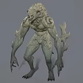 Lion Headed Fantasy Creature Character With Muscular Body And Spiked Arms