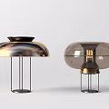 Various Modern Table Lamp Designs With Glass Shades And Metal Bases